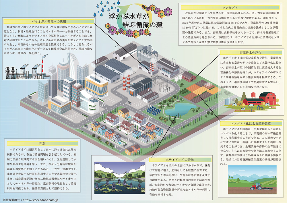 浮かぶ水草が結ぶ循環の環
